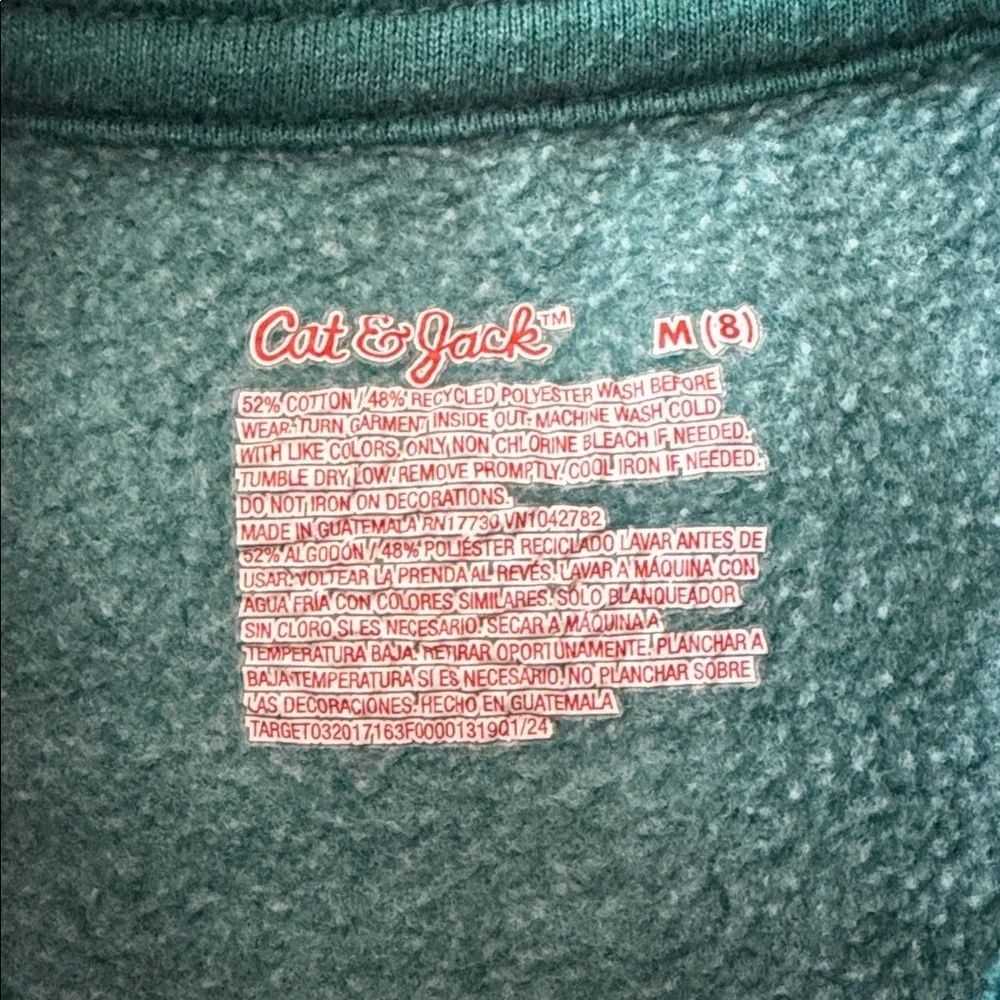 Girls Teal Sweatshirt with Peace Sign and 'Forever' Graphic